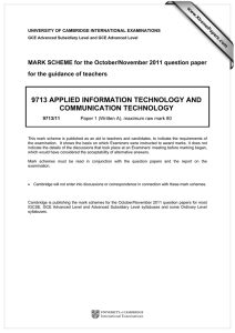 9713 APPLIED INFORMATION TECHNOLOGY AND COMMUNICATION TECHNOLOGY