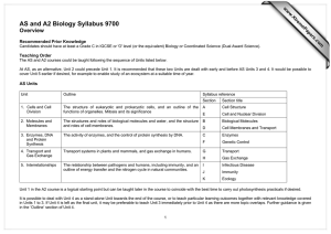AS and A2 Biology Syllabus 9700 Overview  www.XtremePapers.com
