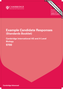 Example Candidate Responses (Standards Booklet) 9700 Cambridge International AS and A Level
