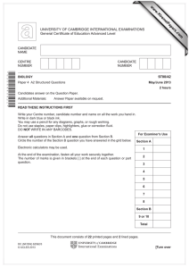 www.XtremePapers.com UNIVERSITY OF CAMBRIDGE INTERNATIONAL EXAMINATIONS General Certificate of Education Advanced Level 9700/42