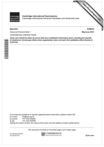 www.XtremePapers.com Cambridge International Examinations 9700/33 Cambridge International Advanced Subsidiary and Advanced Level