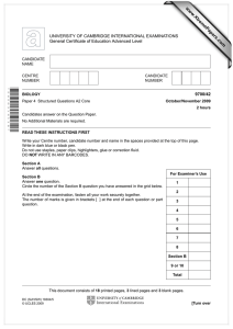 www.XtremePapers.com UNIVERSITY OF CAMBRIDGE INTERNATIONAL EXAMINATIONS General Certificate of Education Advanced Level 9700/42