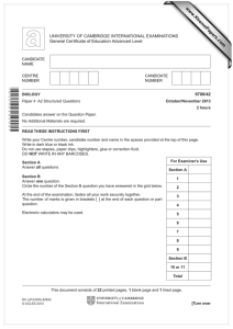 www.XtremePapers.com UNIVERSITY OF CAMBRIDGE INTERNATIONAL EXAMINATIONS General Certificate of Education Advanced Level 9700/42