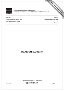 MAXIMUM MARK: 40 www.XtremePapers.com Cambridge International Examinations 9700/03