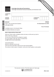 www.XtremePapers.com Cambridge International Examinations 9700/02 Cambridge International Advanced Subsidiary and Advanced Level