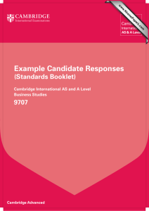 Example Candidate Responses (Standards Booklet) 9707 Cambridge International AS and A Level