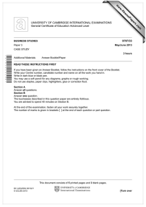 www.XtremePapers.com UNIVERSITY OF CAMBRIDGE INTERNATIONAL EXAMINATIONS General Certificate of Education Advanced Level 9707/33