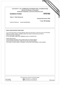 UNIVERSITY OF CAMBRIDGE INTERNATIONAL EXAMINATIONS General Certificate of Education