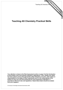 Teaching AS Chemistry Practical Skills www.XtremePapers.com