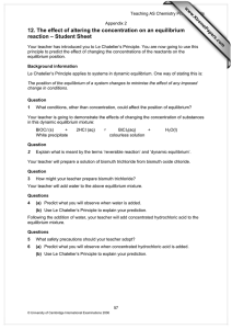12. The effect of altering the concentration on an equilibrium www.XtremePapers.com