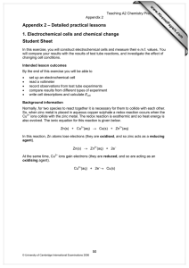 Appendix 2 – Detailed practical lessons Student Sheet www.XtremePapers.com