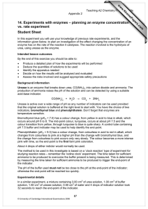 14. Experiments with enzymes – planning an enzyme concentration Student Sheet www.XtremePapers.com