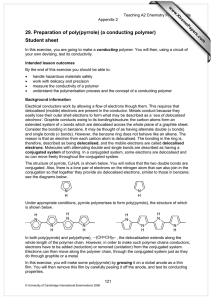 29. Preparation of poly(pyrrole) (a conducting polymer) Student sheet www.XtremePapers.com