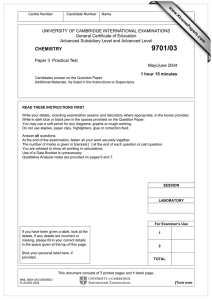 UNIVERSITY OF CAMBRIDGE INTERNATIONAL EXAMINATIONS General Certificate of Education www.XtremePapers.com