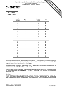 Cambridge International Advanced and Advanced Subsidiary Level 9701 Chemistry June 2010