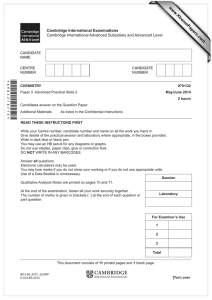  www.XtremePapers.com Cambridge International Examinations Cambridge International Advanced Subsidiary and Advanced Level