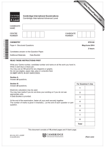  www.XtremePapers.com Cambridge International Examinations Cambridge International Advanced Level