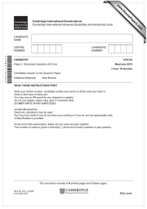 *4984712466* www.XtremePapers.com Cambridge International Examinations Cambridge International Advanced Subsidiary and Advanced Level