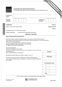 *3682053586* www.XtremePapers.com Cambridge International Examinations Cambridge International Advanced Subsidiary and Advanced Level