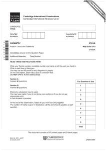 *9412850145* Cambridge International Examinations Cambridge International Advanced Level