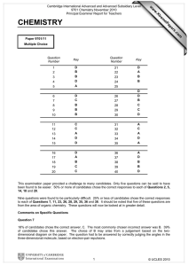 Cambridge International Advanced and Advanced Subsidiary Level 9701 Chemistry November 2010