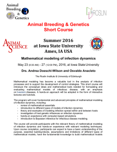 Animal Breeding &amp; Genetics Short Course Summer	2016