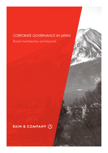 CORPORATE GOVERNANCE IN JAPAN Board membership and beyond