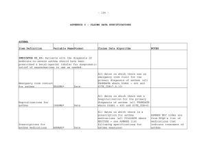 - 154 -  APPENDIX C – CLAIMS DATA SPECIFICATIONS ASTHMA