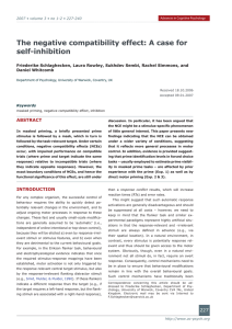 The negative compatibility effect: A case for self-inhibition ABSTRACT