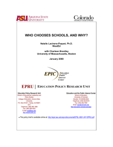 WHO CHOOSES SCHOOLS, AND WHY?