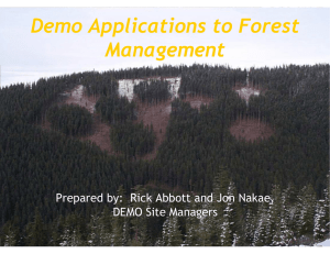 Demo Applications to Forest Management DEMO Site Managers