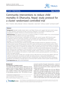 Community interventions to reduce child a cluster randomized controlled trial