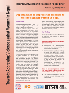 omen in Nepal Reproductive Health Research Policy Brief