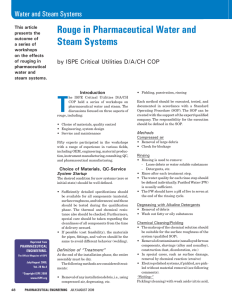 T Rouge in Pharmaceutical Water and Steam Systems Water and steam systems