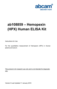 ab108859 – Hemopexin (HPX) Human ELISA Kit