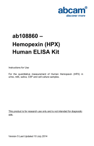 ab108860 – Hemopexin (HPX) Human ELISA Kit