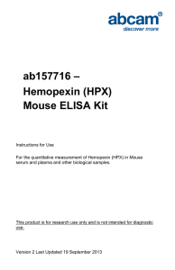 ab157716 – Hemopexin (HPX) Mouse ELISA Kit