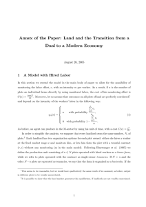 Annex of the Paper: Land and the Transition from a 1
