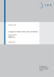 Corruption as a Barrier to Entry: Theory and Evidence Saul Estrin