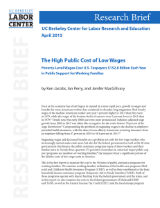Research Brief The High Public Cost of Low Wages April 2015