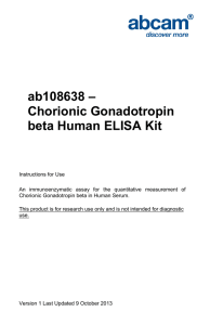 ab108638 – Chorionic Gonadotropin beta Human ELISA Kit
