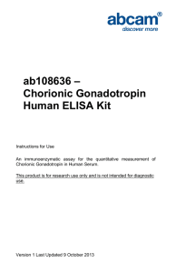 ab108636 – Chorionic Gonadotropin Human ELISA Kit