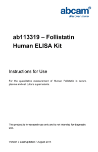 ab113319 – Follistatin Human ELISA Kit Instructions for Use