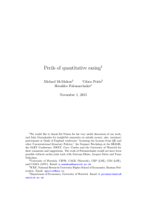 Perils of quantitative easing 1 Michael McMahon Udara Peiris