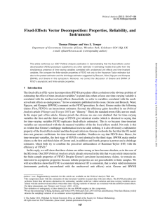 Fixed-Effects Vector Decomposition: Properties, Reliability, and Instruments