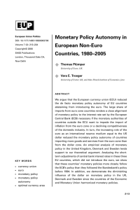 Monetary Policy Autonomy in European Non-Euro Countries, 1980–2005