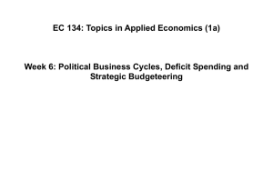 EC 134: Topics in Applied Economics (1a)  Strategic Budgeteering