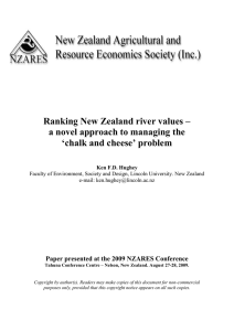 Ranking New Zealand river values – ‘chalk and cheese’ problem