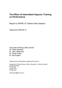 The Effect of Intermittent Hypoxic Training on Performance
