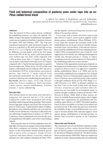 Yield and botanical composition of pastures sown under rape into... Pinus radiata Abstract